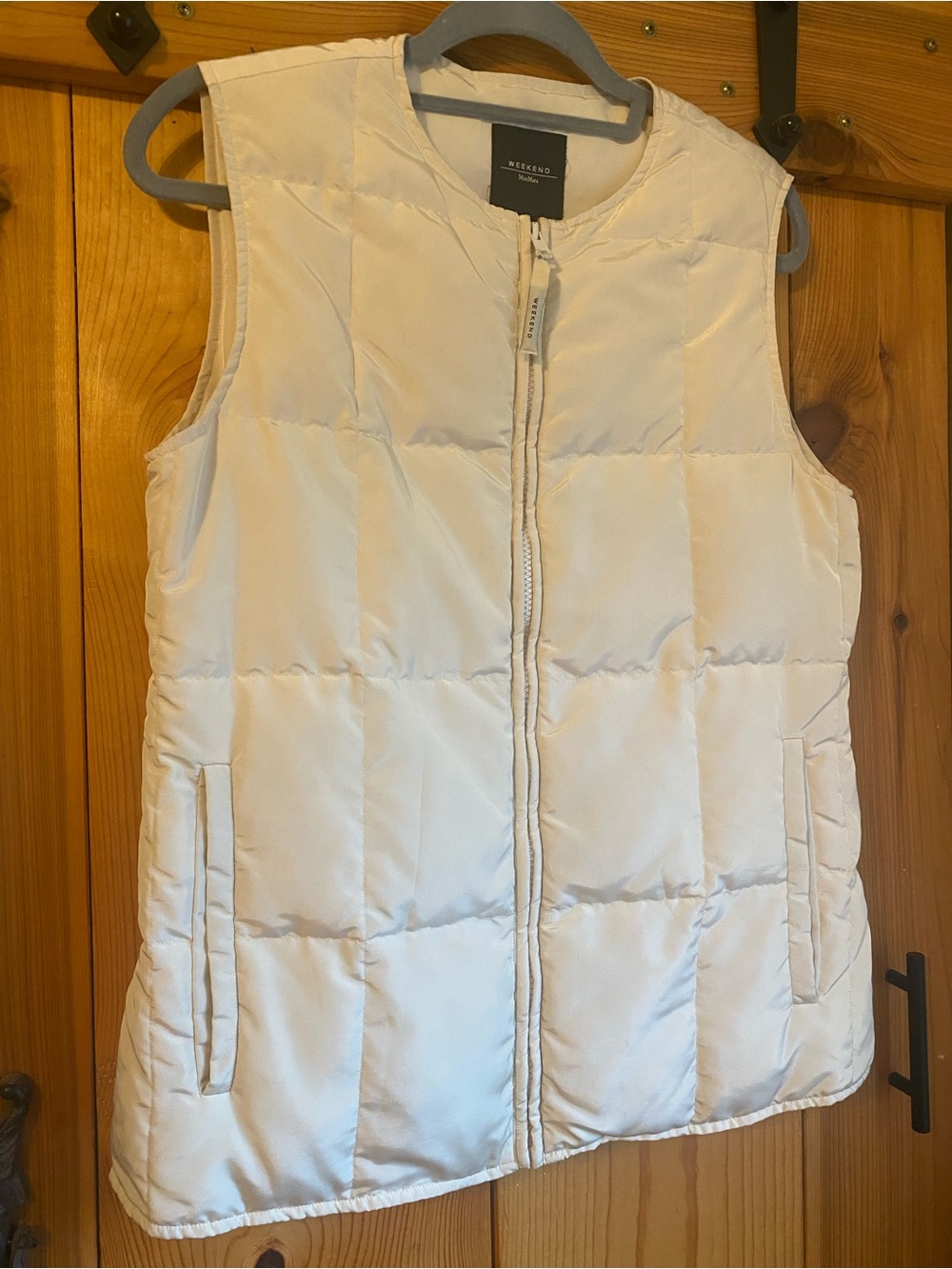Weekend MaxMara Cream Sleeveless Puffer Vest
